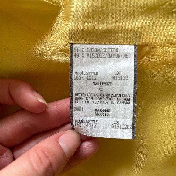 Louben 60s mod vintage style brocade damask yellow Peter Pan collar jacket dress - Picture 10 of 12